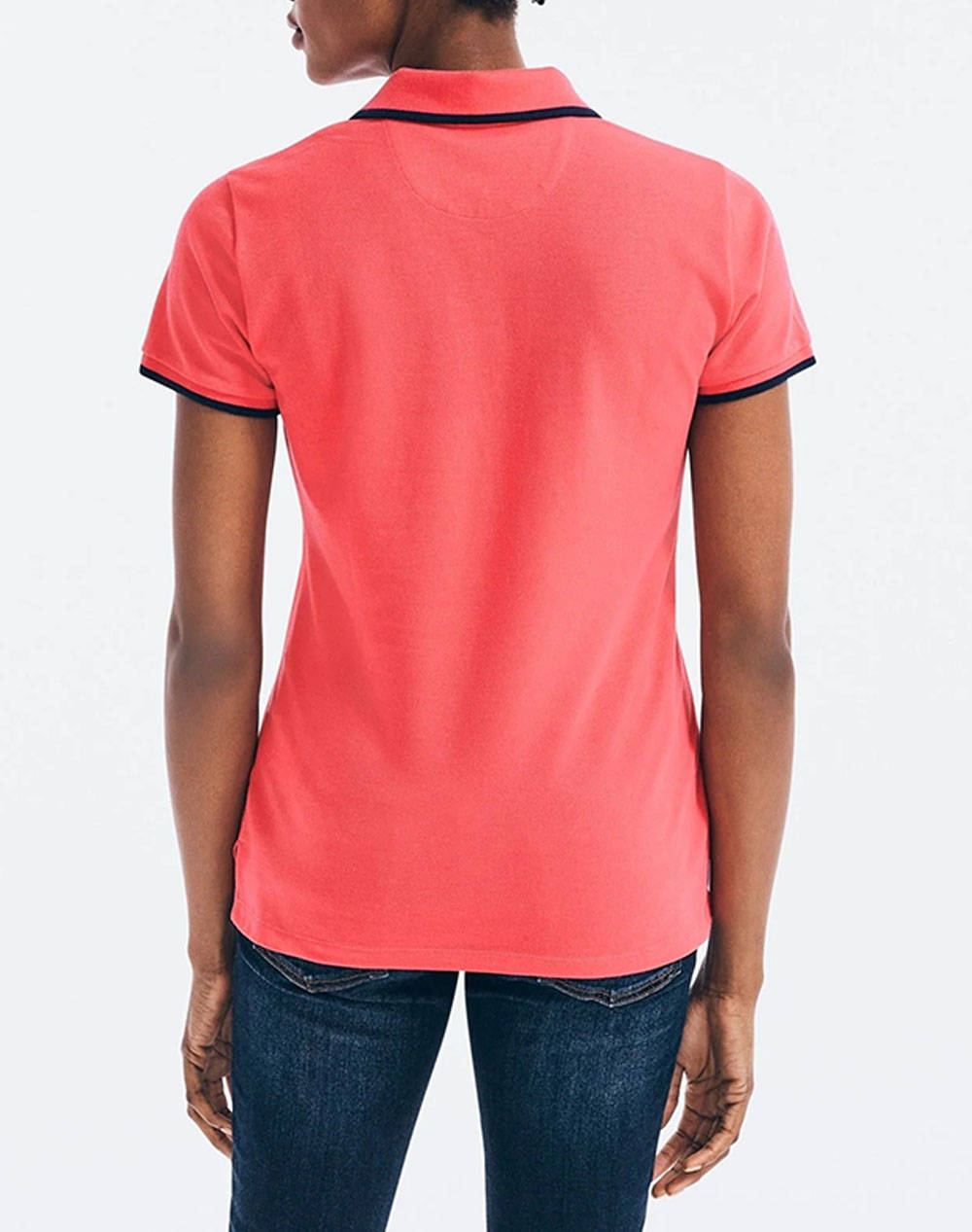 NAUTICA BLOUSE POLO ΚΜ S/S TIPPED SPLIT NECK OCEAN POLO