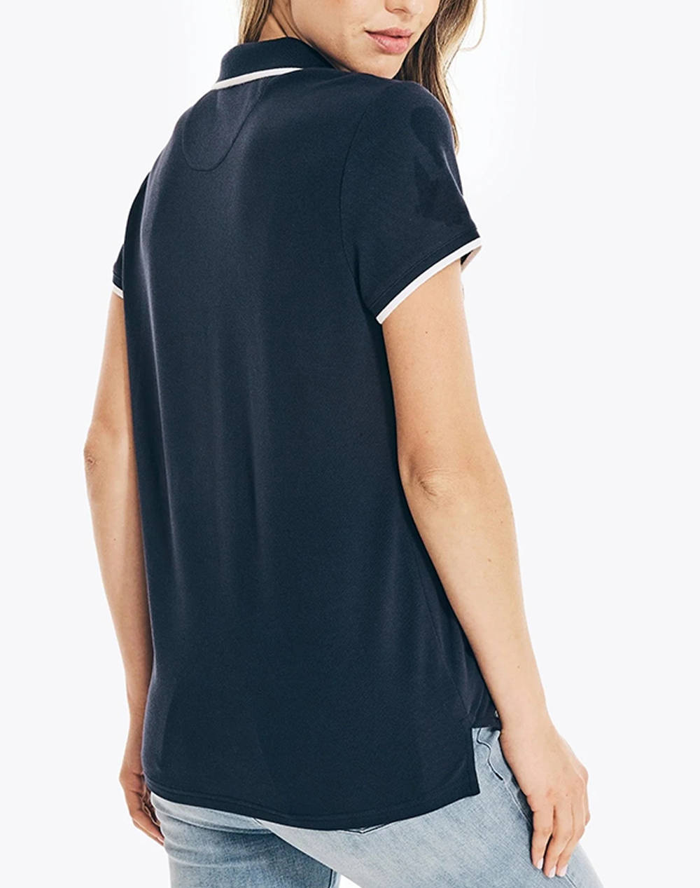 NAUTICA BLOUSE POLO ΚΜ S/S TIPPED SPLIT NECK OCEAN POLO