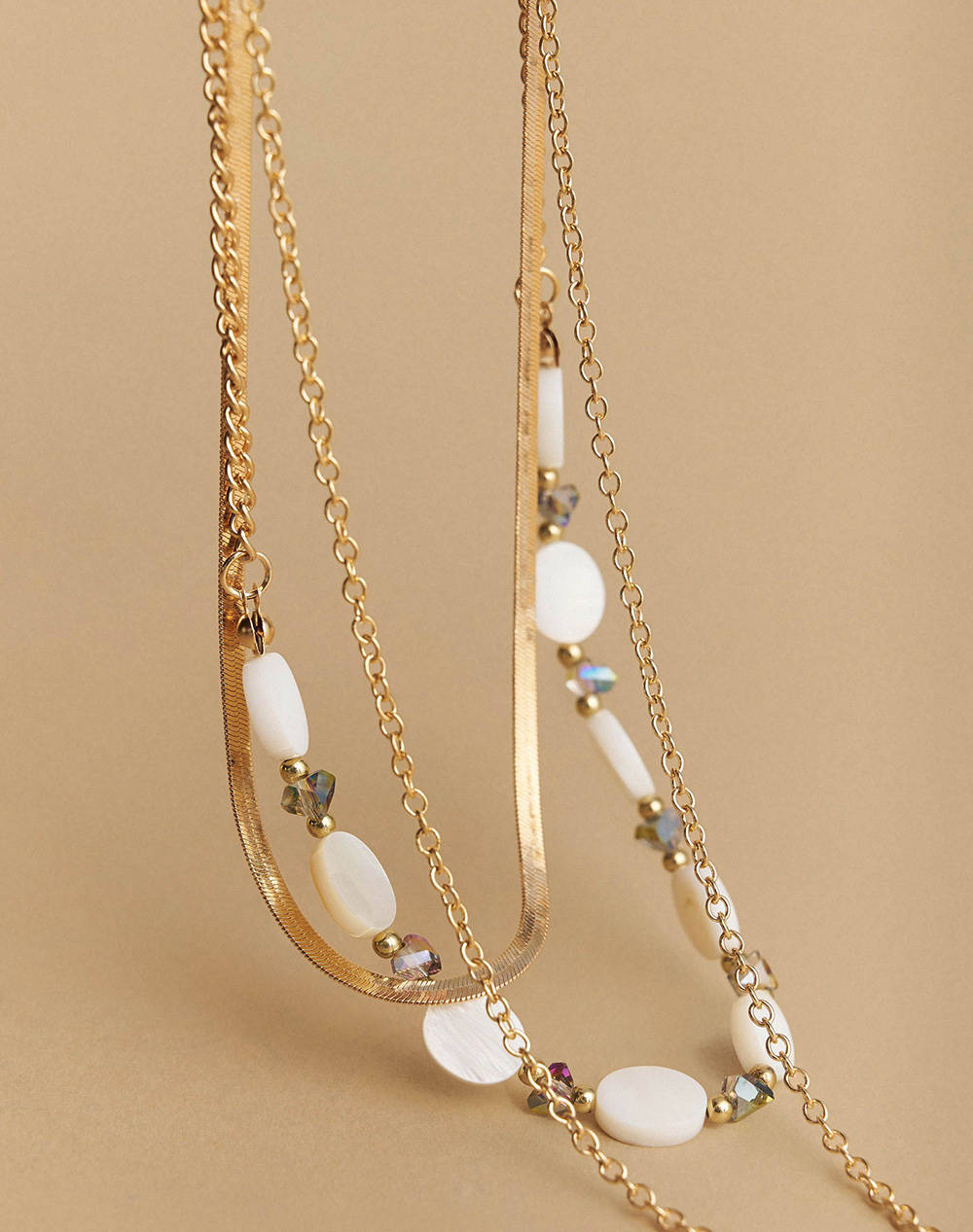 ATTRATTIVO NECKLACE METAL, SYNTHETIC, NATURAL STONE.