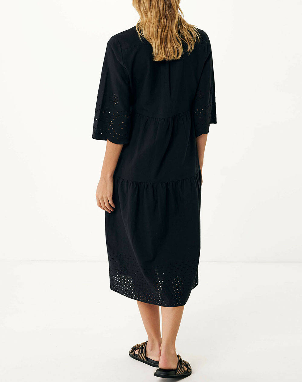 MEXX Linen eyehole embroidery dress