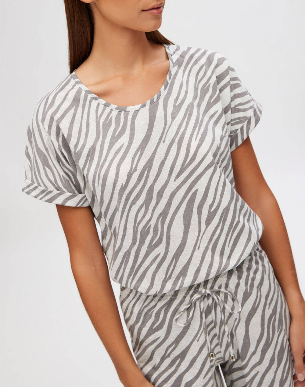 MINERVA ДАМСКА ПИЖАМА L/SHORTS ZEBRA