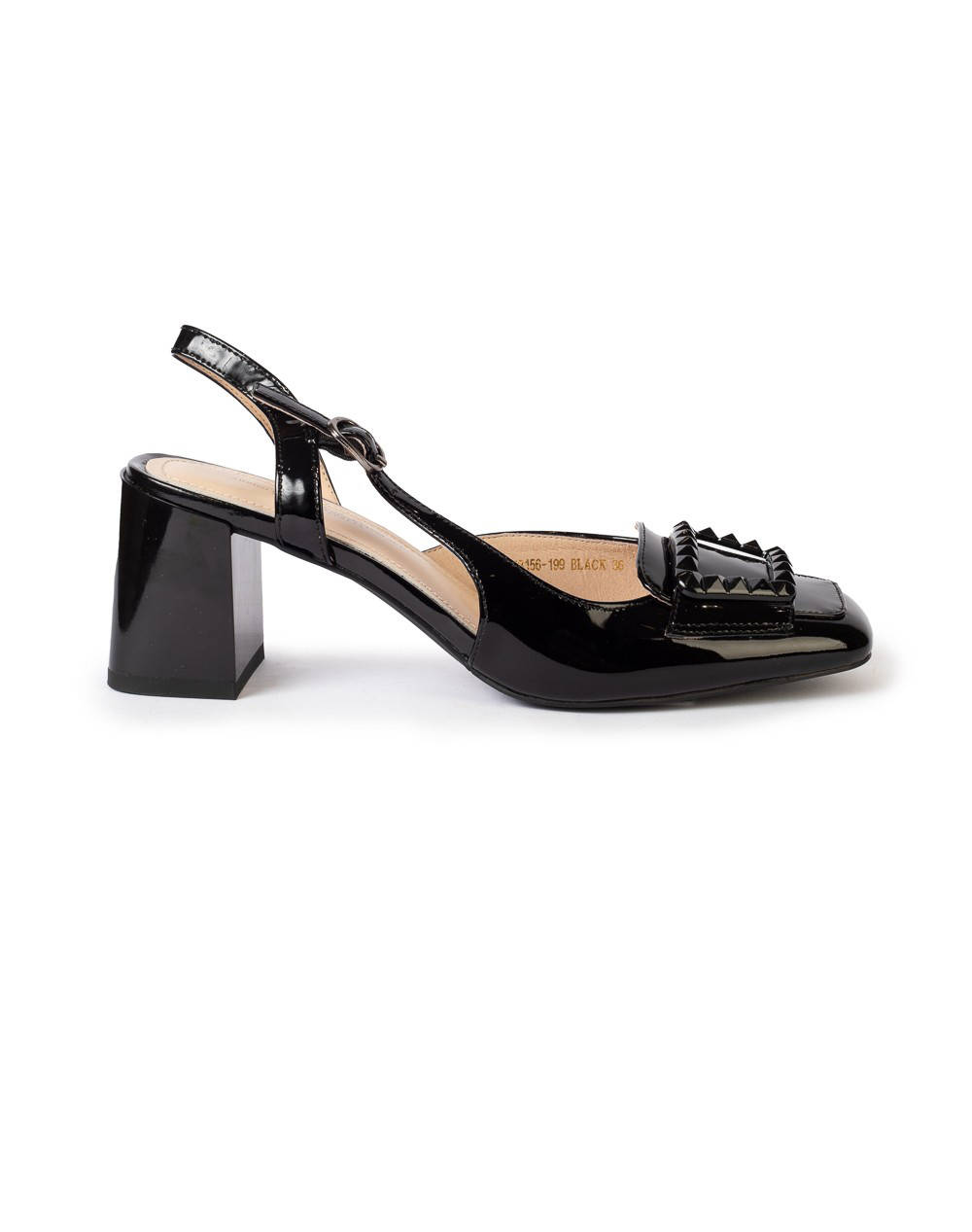 19V69 WOMENS SHOES MID.HEEL SLINGBACK PUMP PATENT LEA. V1969