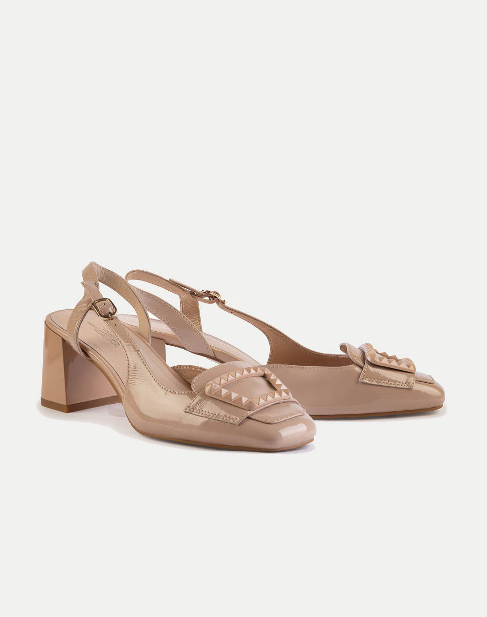 19V69 WOMENS SHOES MID.HEEL SLINGBACK PUMP PATENT LEA. V1969