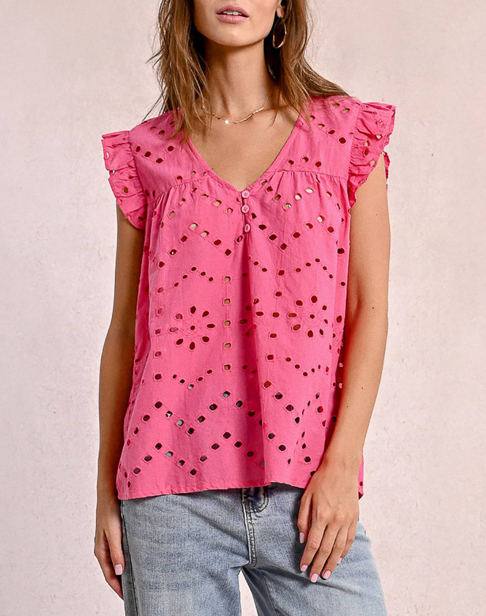 MOLLY BRACKEN LADIES WOVEN TOP