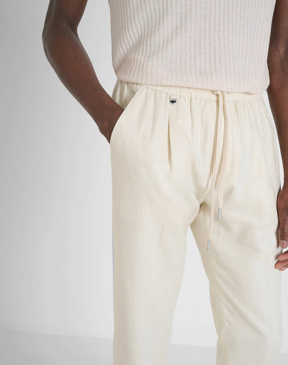 ANTONY MORATO MMTR00748FA800126 MIN OF 6 TROUSERS NEIL REGULAR FIT IN TWILL LINEN VISCOSE BLEND FABRIC МЪЖКИ ПАНТАЛОНИ