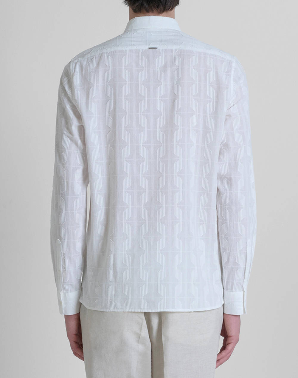 ANTONY MORATO MMSL00614FA440054 MIN OF 6 SHIRT BARCELONA REGULAR STRAIGHT FIT IN DOBBY COTTON FABRIC ABSTRACT GEOMETRIC PATTERN РИЗА ЗА МЪЖЕ