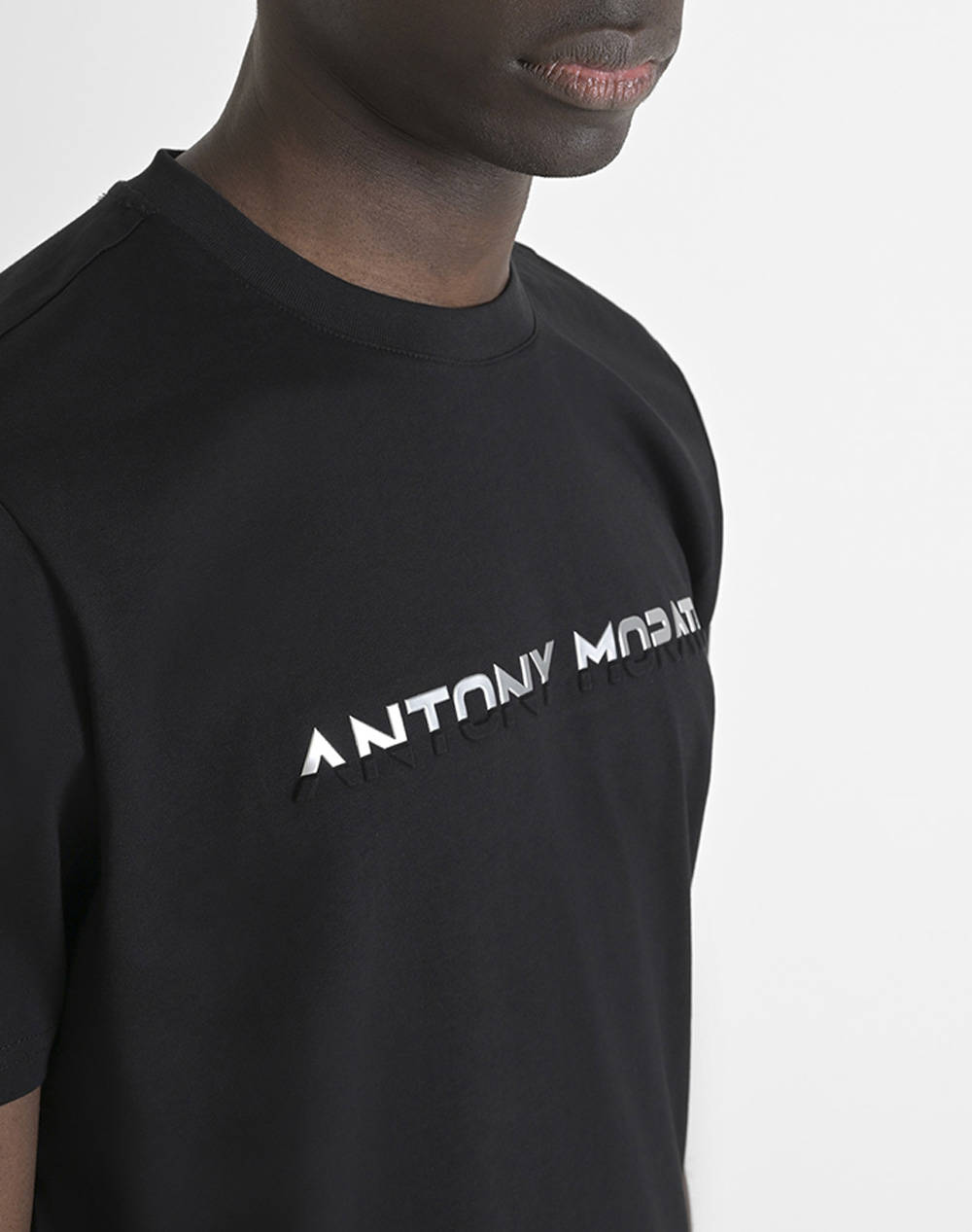 ANTONY MORATO MMKS02478FA100240 MIN OF 6 T-SHIRT REGULAR FIT IN JERSEY COTTON FABRIC WITH FLOCK MATT PLASTIC AND SPONGE LOGO PRINT МЪЖКА ТЕНИСКА