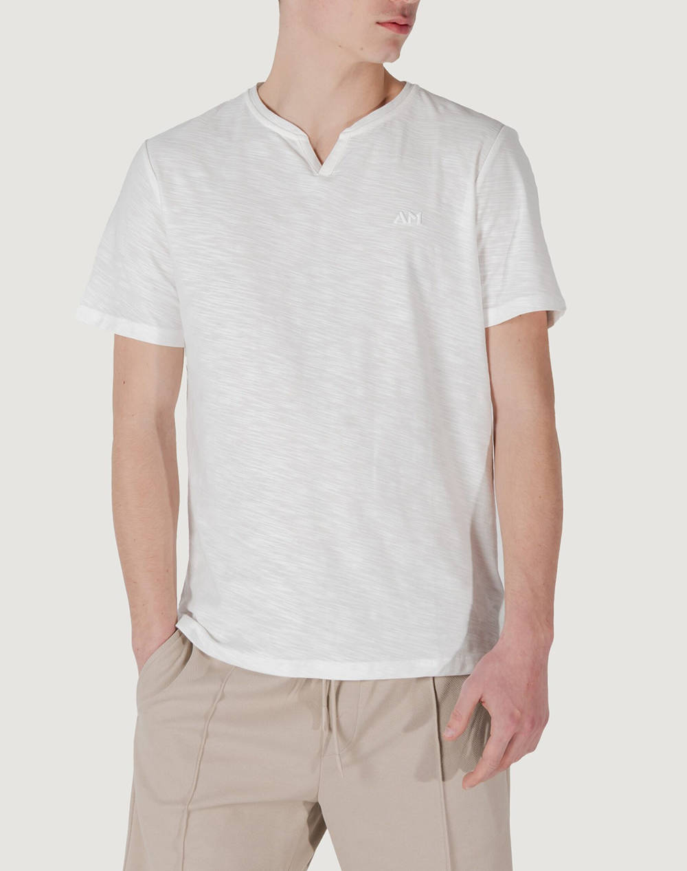 ANTONY MORATO MMKS02483FA100246 MIN OF 6 T-SHIRT REGULAR FIT IN SLUB COTTON FABRIC WITH EMBROIDERY LOGO ON FRONT МЪЖКА ТЕНИСКА