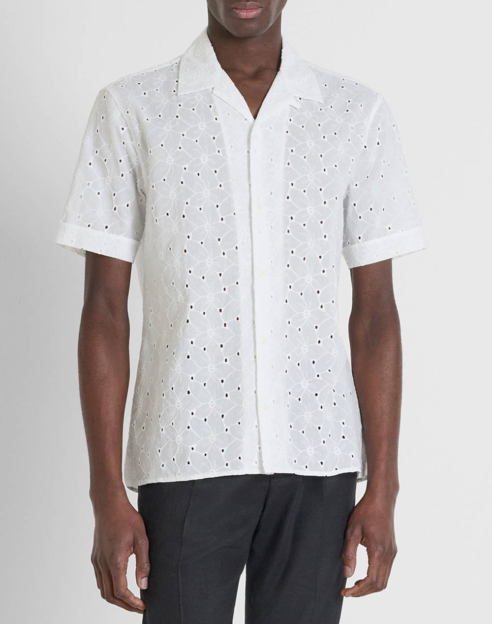 ANTONY MORATO MMSS00189FA440059 MIN OF 6 SHIRT HONOLULU RELAXED STRAIGHT FIT IN EMBROIDERED POPELINE COTTON FABRIC WITH LOGOED METAL BADGE РИЗА ЗА МЪЖЕ