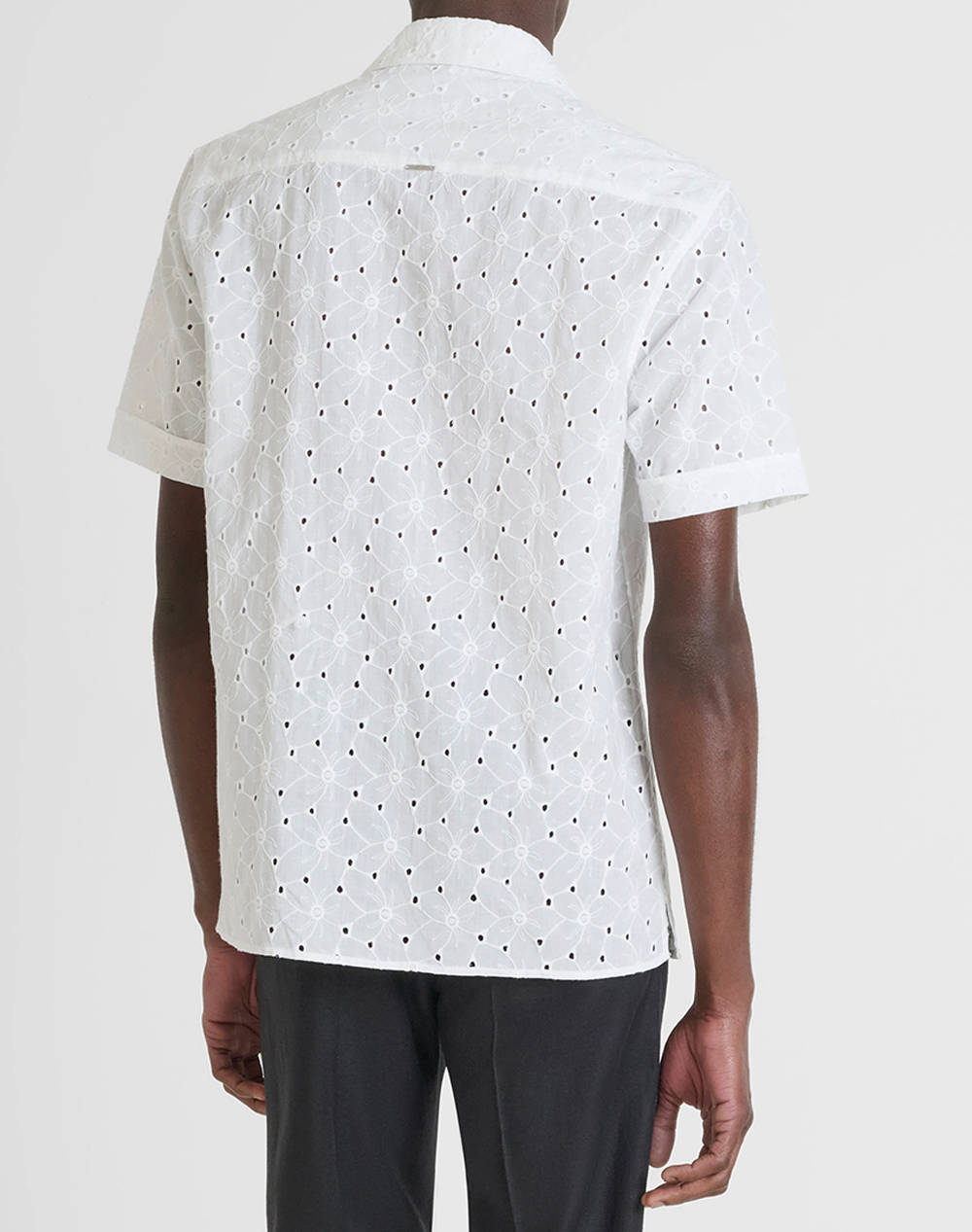 ANTONY MORATO MMSS00189FA440059 MIN OF 6 SHIRT HONOLULU RELAXED STRAIGHT FIT IN EMBROIDERED POPELINE COTTON FABRIC WITH LOGOED METAL BADGE РИЗА ЗА МЪЖЕ