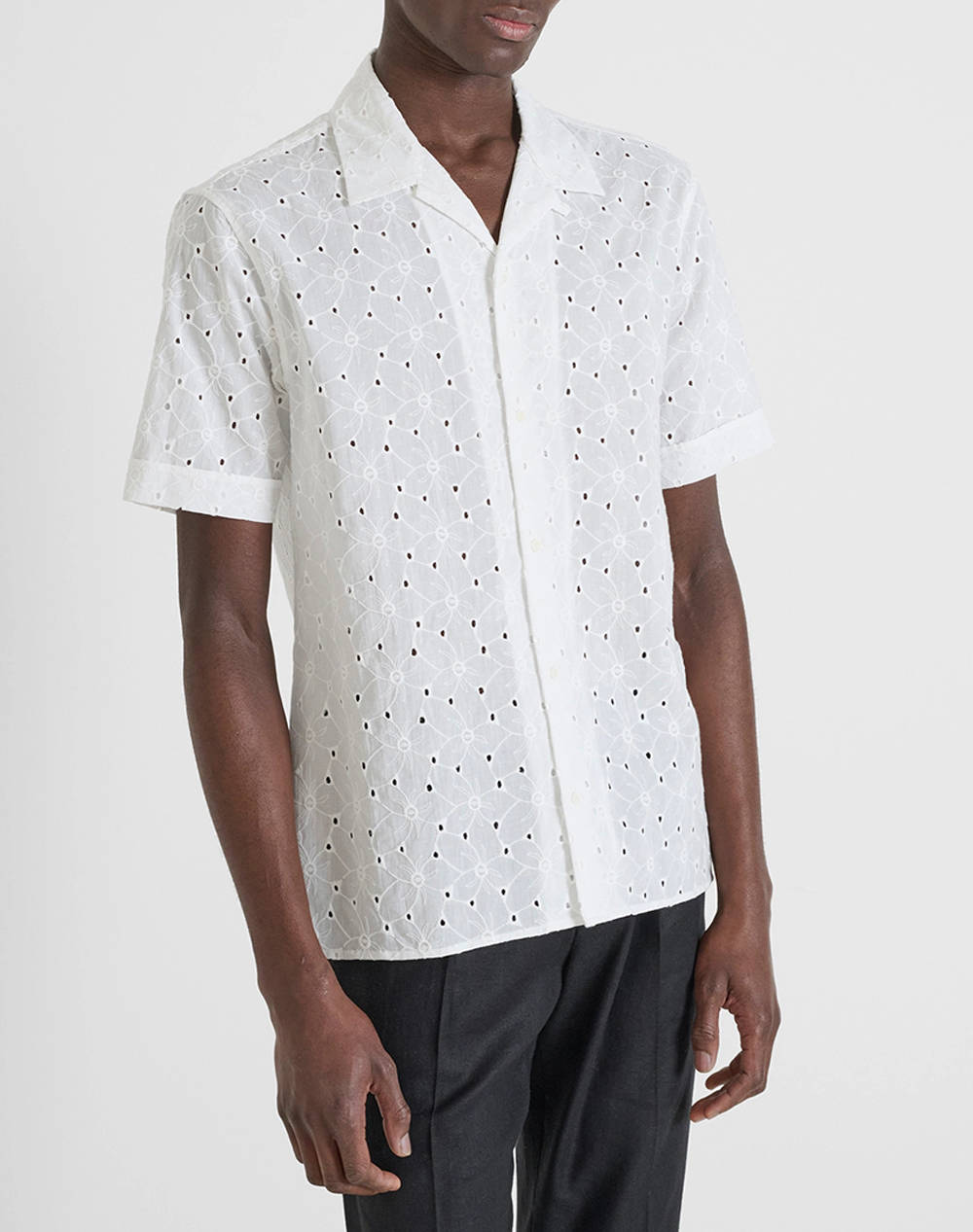 ANTONY MORATO MMSS00189FA440059 MIN OF 6 SHIRT HONOLULU RELAXED STRAIGHT FIT IN EMBROIDERED POPELINE COTTON FABRIC WITH LOGOED METAL BADGE РИЗА ЗА МЪЖЕ
