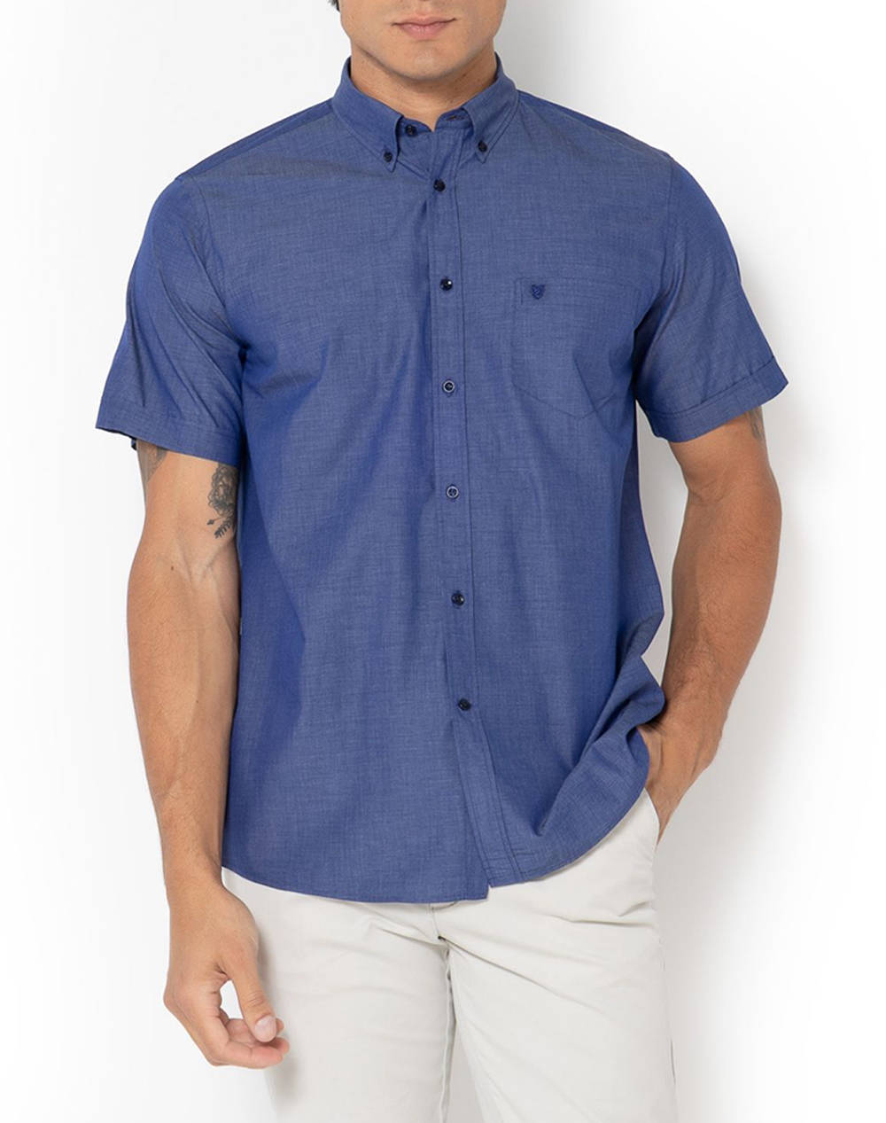 THE BOSTONIANS РИЗА FIL A FIL REGULAR FIT Plain FIL A FIL Button-down Regular Fit