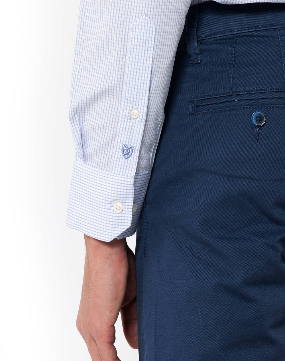 THE BOSTONIANS РИЗА CHESTER ПОПЛИН CUSTOM FIT MiniCheck POPLIN Semi-rex Custom Fit