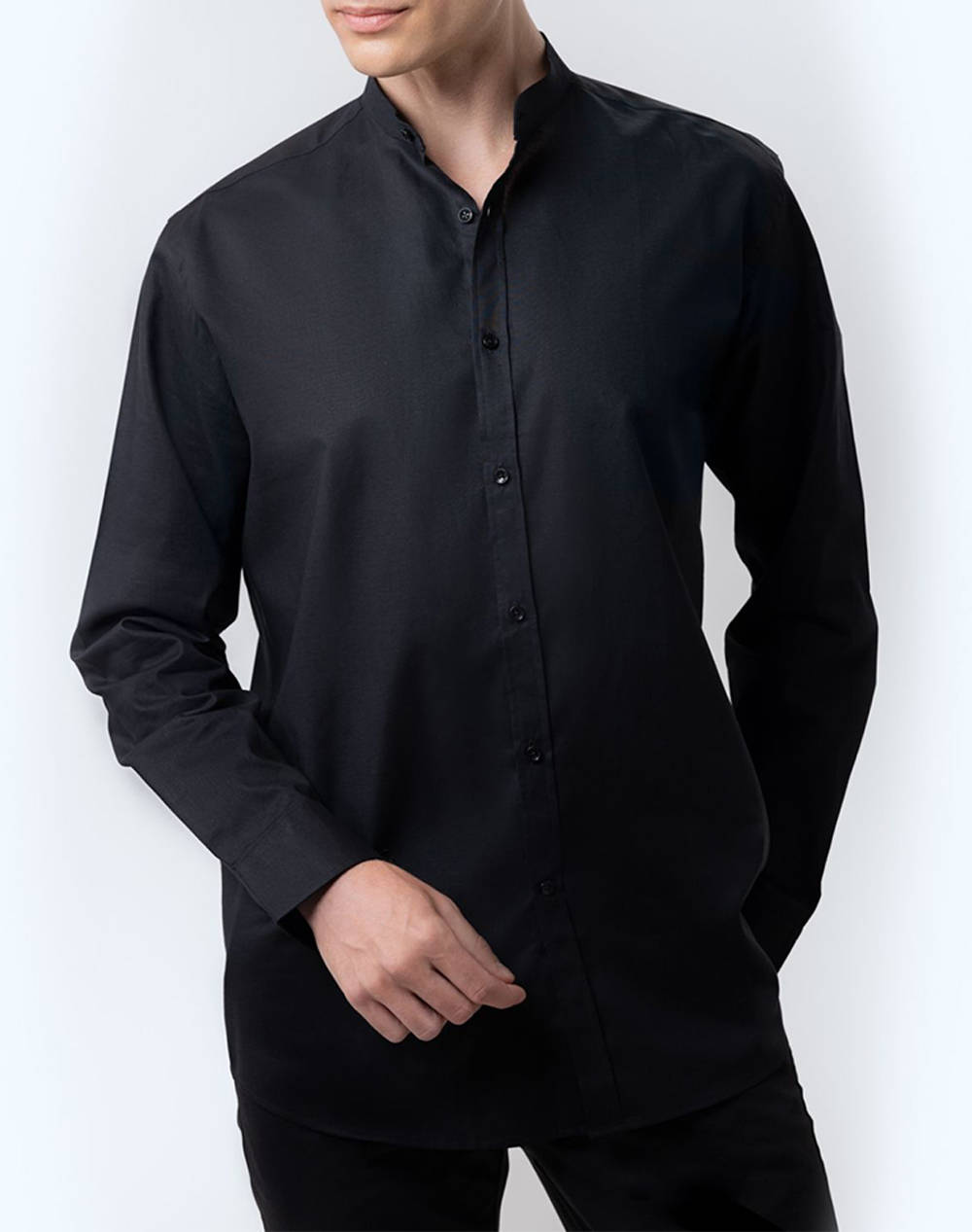 THE BOSTONIANS РИЗА ΒΑΜΒΑΚΙ ΛΙΝΟ CUSTOM FIT Plain COTTONLINEN Mao CustomFit