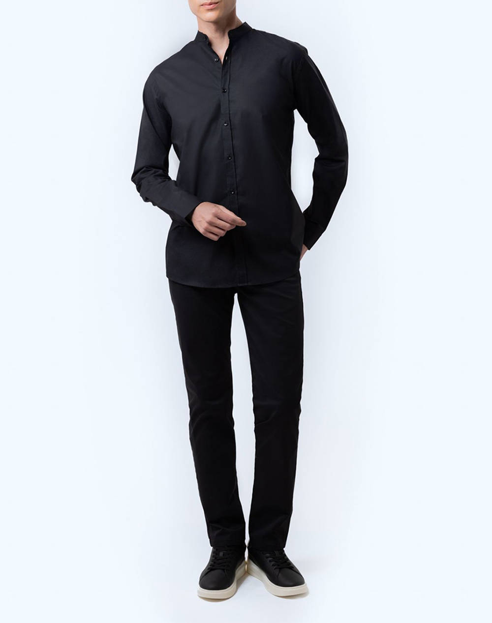 THE BOSTONIANS РИЗА ΒΑΜΒΑΚΙ ΛΙΝΟ CUSTOM FIT Plain COTTONLINEN Mao CustomFit