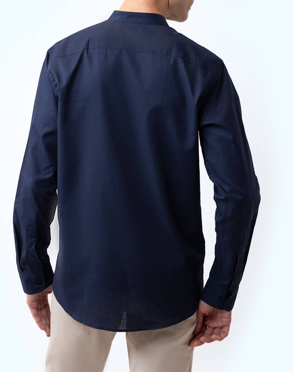 THE BOSTONIANS РИЗА ΒΑΜΒΑΚΙ ΛΙΝΟ CUSTOM FIT Plain COTTONLINEN Mao CustomFit