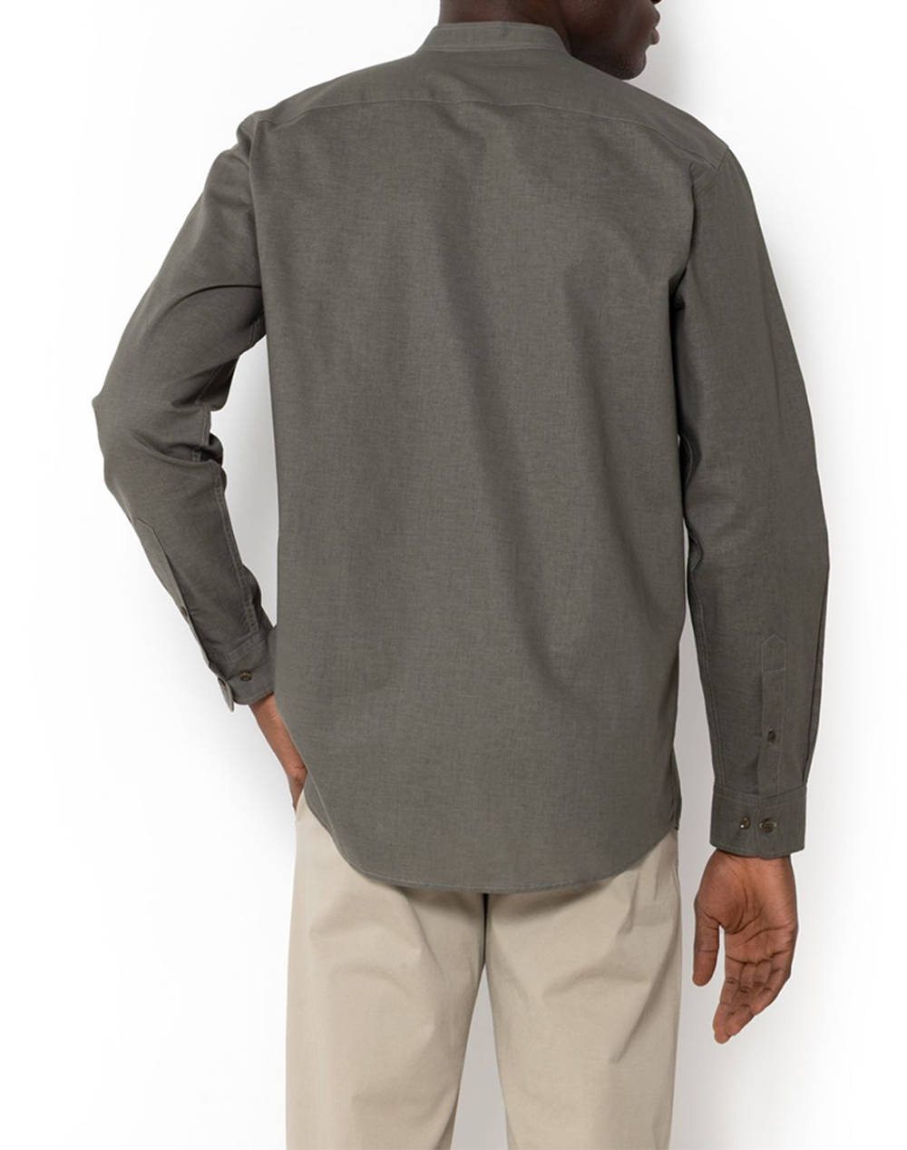 THE BOSTONIANS РИЗА ΒΑΜΒΑΚΙ ΛΙΝΟ CUSTOM FIT Plain COTTONLINEN Mao CustomFit