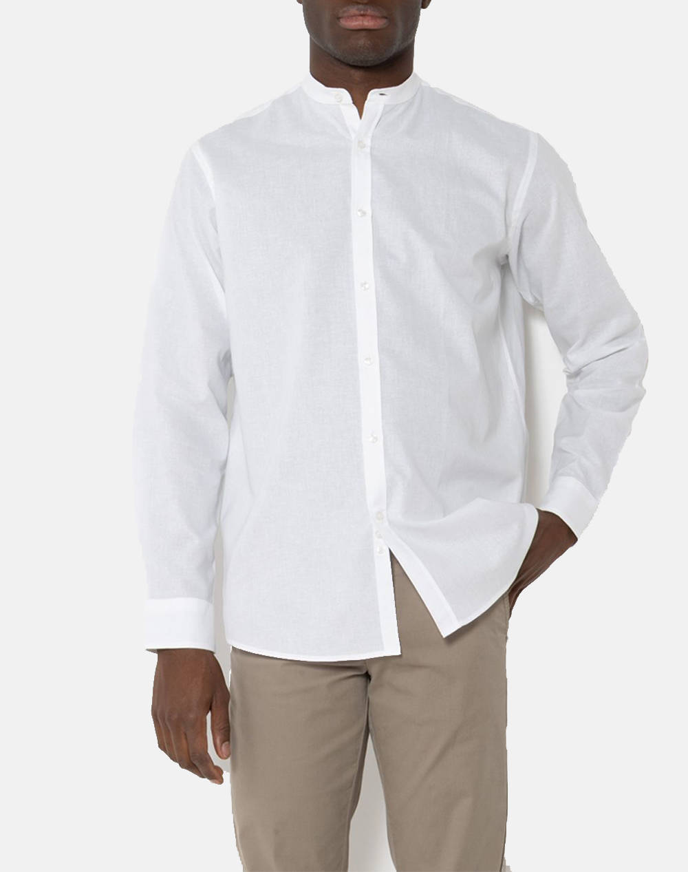 THE BOSTONIANS РИЗА ΒΑΜΒΑΚΙ ΛΙΝΟ CUSTOM FIT Plain COTTONLINEN Mao CustomFit