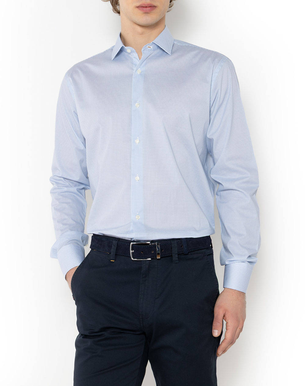 THE BOSTONIANS РИЗА CHARLES POPLIN CUSTOM FIT Print POPLIN Semi-rex Custom FIT