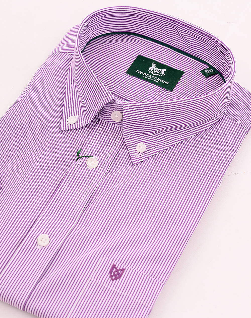 THE BOSTONIANS РИЗА ACORN ПОПЛИН REGULAR FIT Stripe POPLIN Button-down Regular Fit