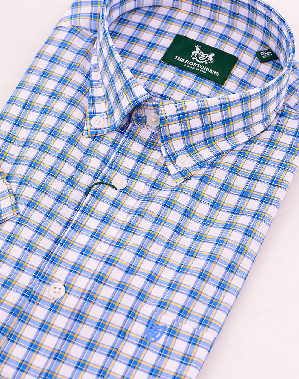 THE BOSTONIANS РИЗА MAVERICK OXFORD REGULAR FIT MedCheck OXFORD Button-down Regular fit