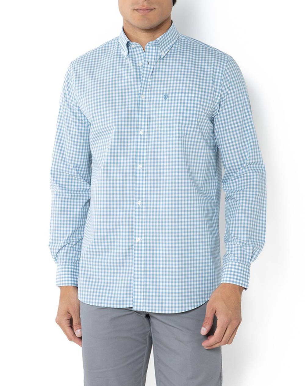 THE BOSTONIANS РИЗА MAVERICK REGULAR FIT MedCheck POPLIN Button-down Regular fit