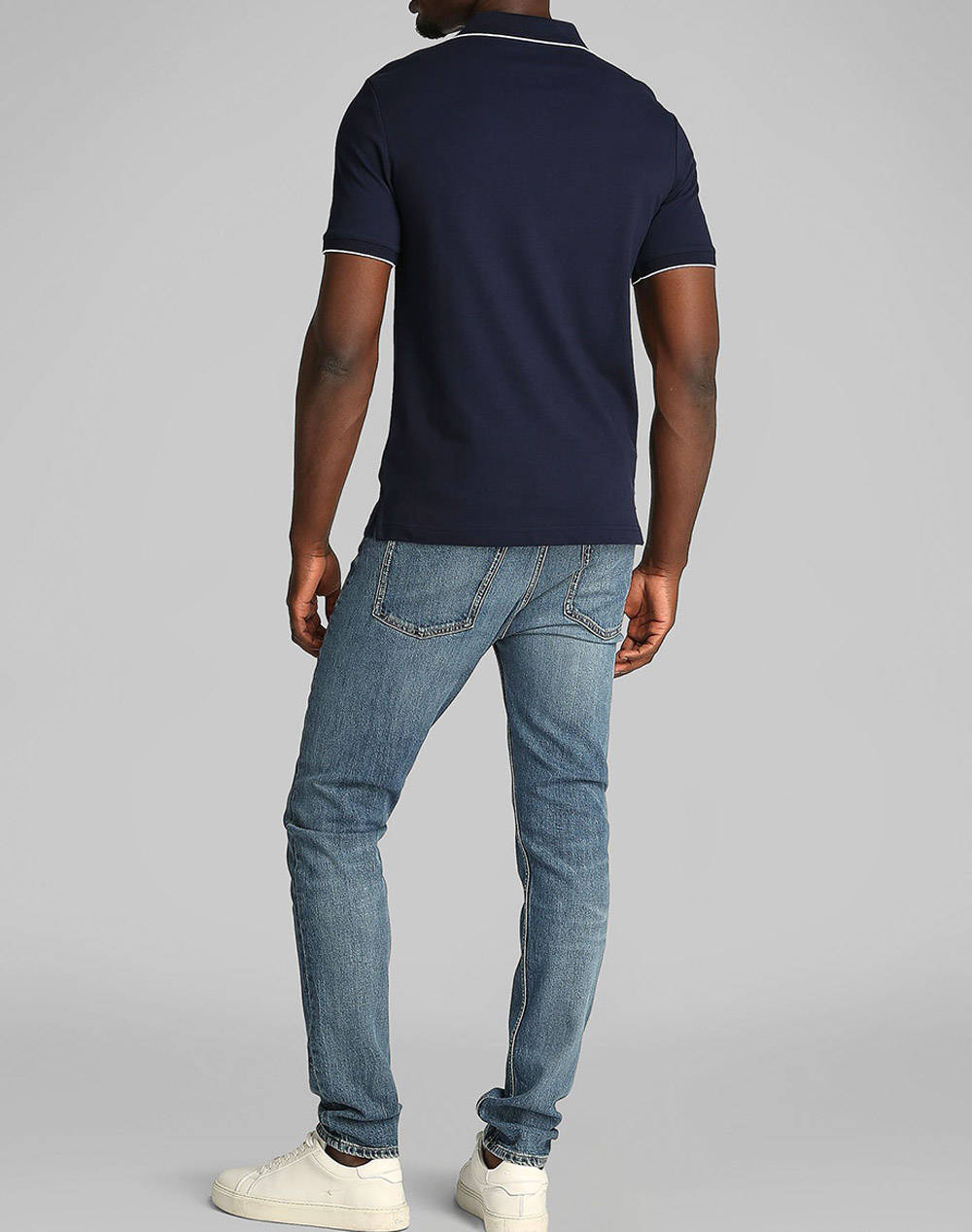 CALVIN KLEIN STRETCH PIQUE TIPPING POLO