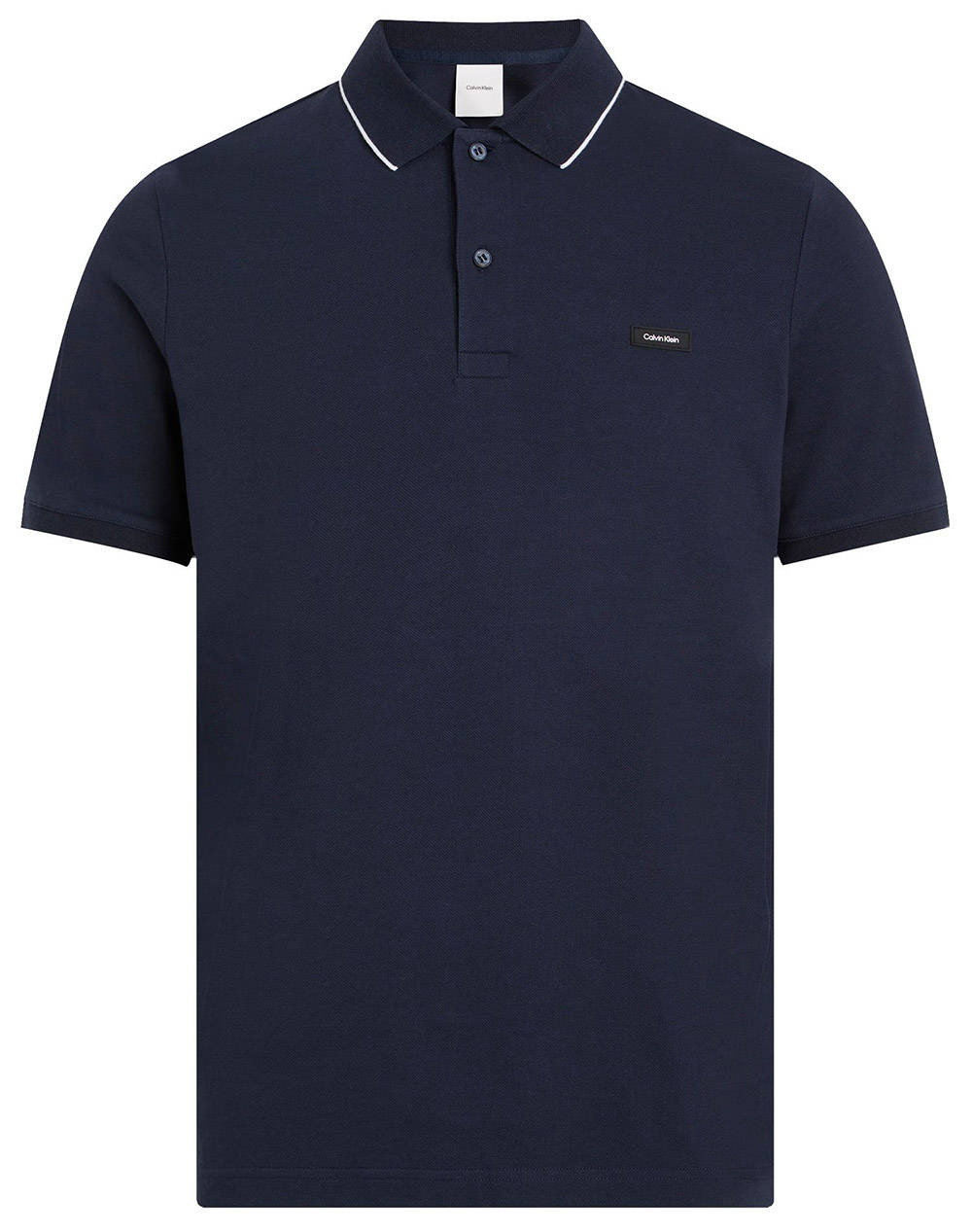 CALVIN KLEIN STRETCH PIQUE TIPPING POLO