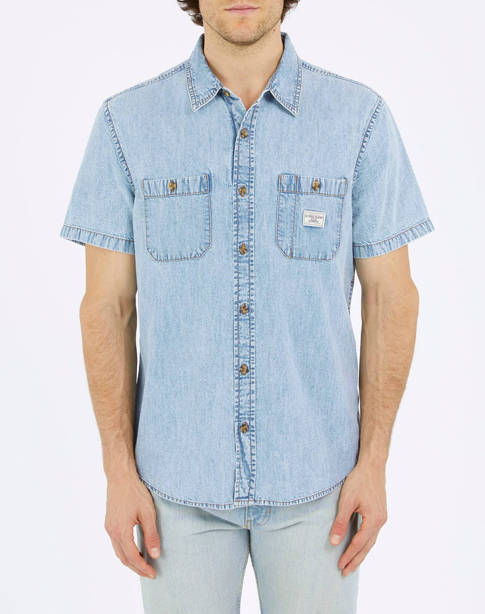 GUESS JEANS GJ REGULAR SS DENIM - ECO ORG CO 7074 RG INDIGO РИЗА ЗА МЪЖЕ