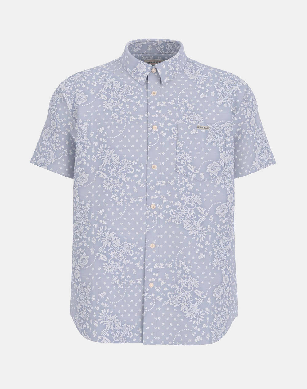 GUESS JEANS GJ SS REG PKT COLLAR - ORG CO LIGHT PRINTED POPELINE РИЗА ЗА МЪЖЕ