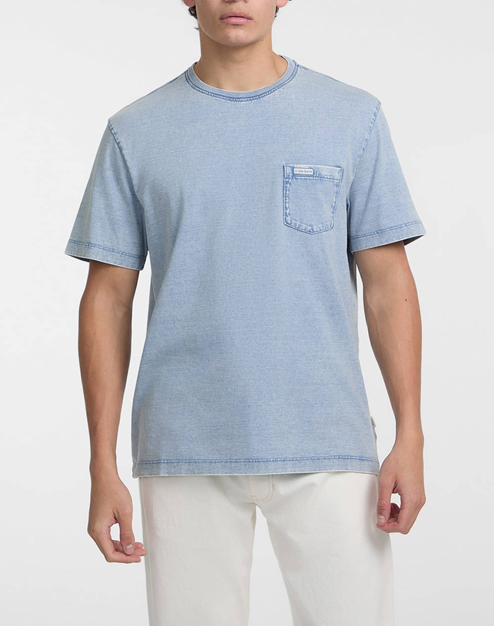 GUESS JEANS GJ SS CN REG PKT TEE - ORGANIC INDIGO COTTON 100 180 МЪЖКА ТЕНИСКА