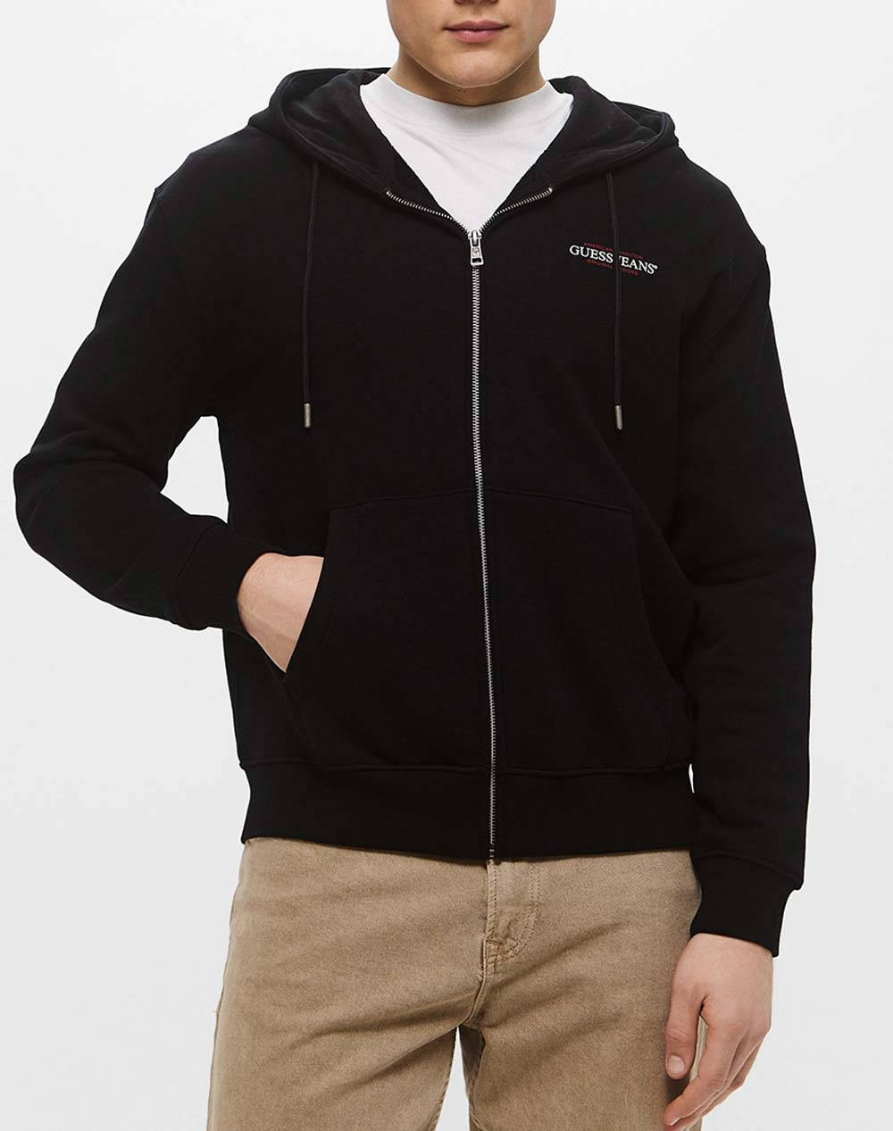 GUESS JEANS GJ ZIP HOOD REG AM TRAD SWEAT MENS SWEATSHIRT