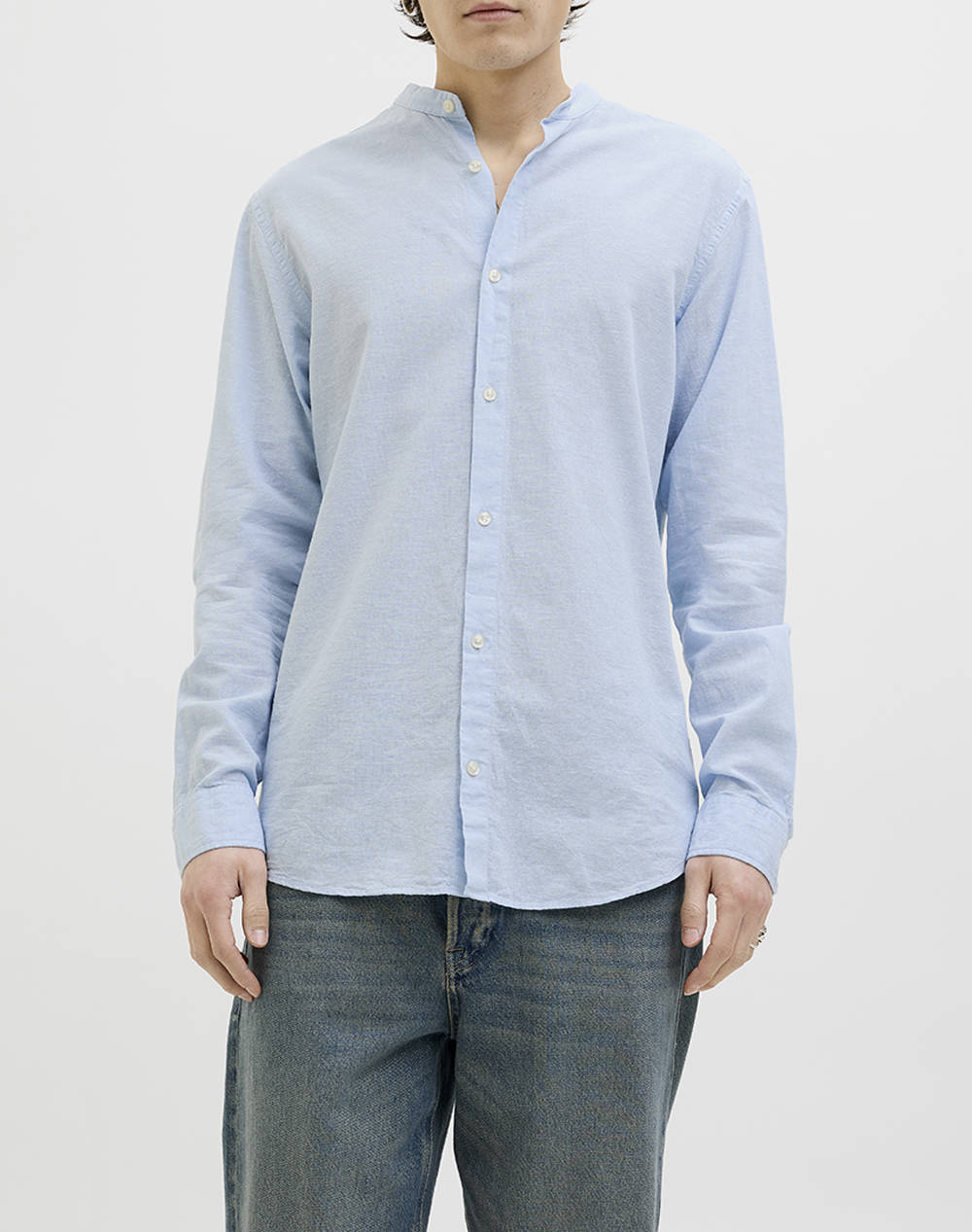JACK&JONES JJEBREEZE LINEN BLEND BAND SHIRT LS SN