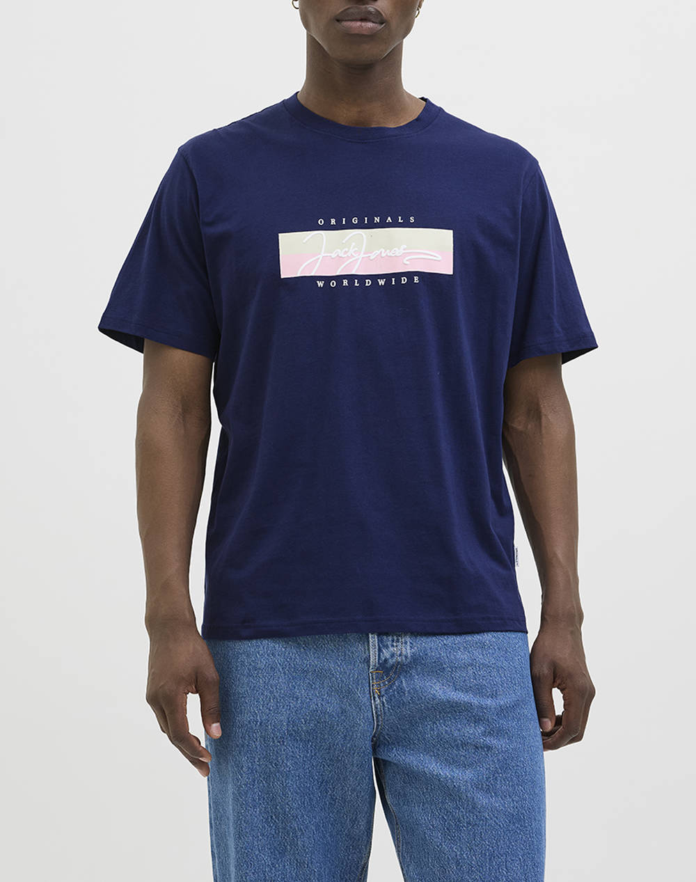JACK&JONES JORFREDERIKSBERG BOX SCRIPT TEE SS CN LN