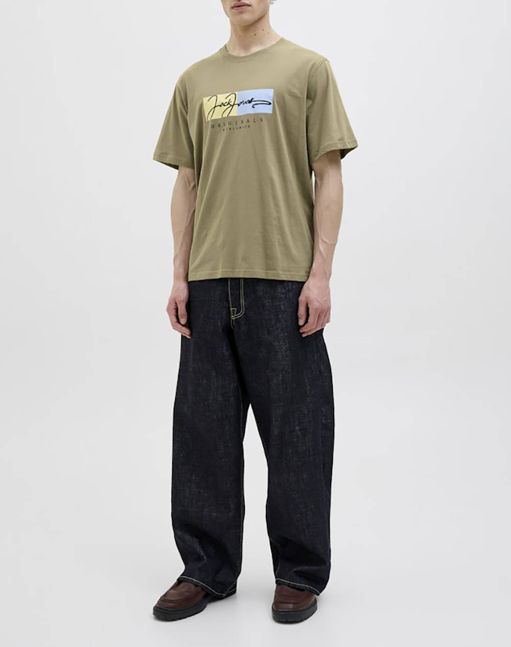JACK&JONES JORFREDERIKSBERG BOX SCRIPT TEE SS CN LN
