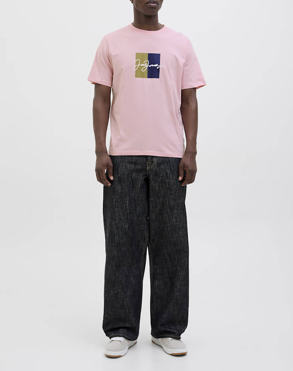 JACK&JONES JORFREDERIKSBERG BOX SCRIPT TEE SS CN LN