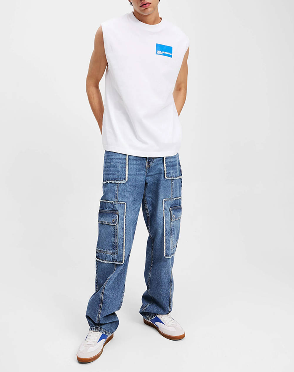 KARL LAGERFELD KLJ RELAXED BOX LOGO TANK