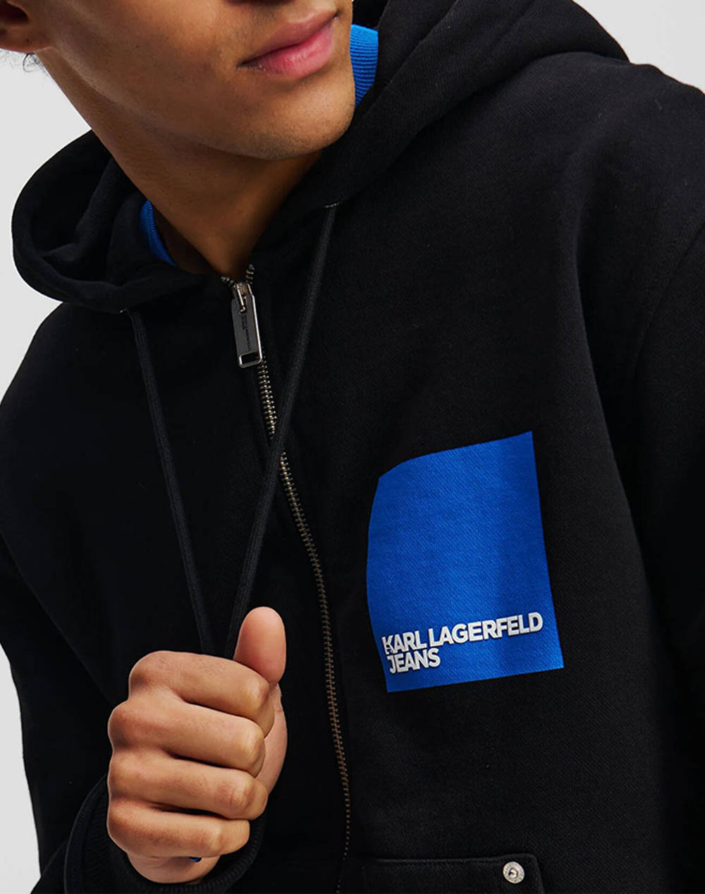 KARL LAGERFELD KLJ REG BOX LOGO ZIP HOODIE