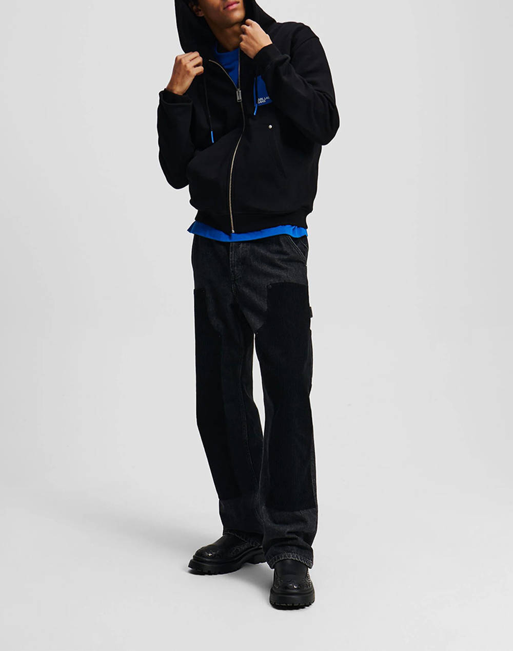 KARL LAGERFELD KLJ REG BOX LOGO ZIP HOODIE