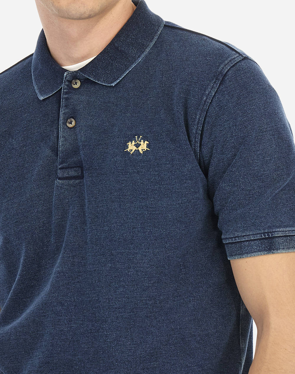 LA MARTINA ТЕНИСКА POLO KM MAN S/S POLO INDIGO PIQUET