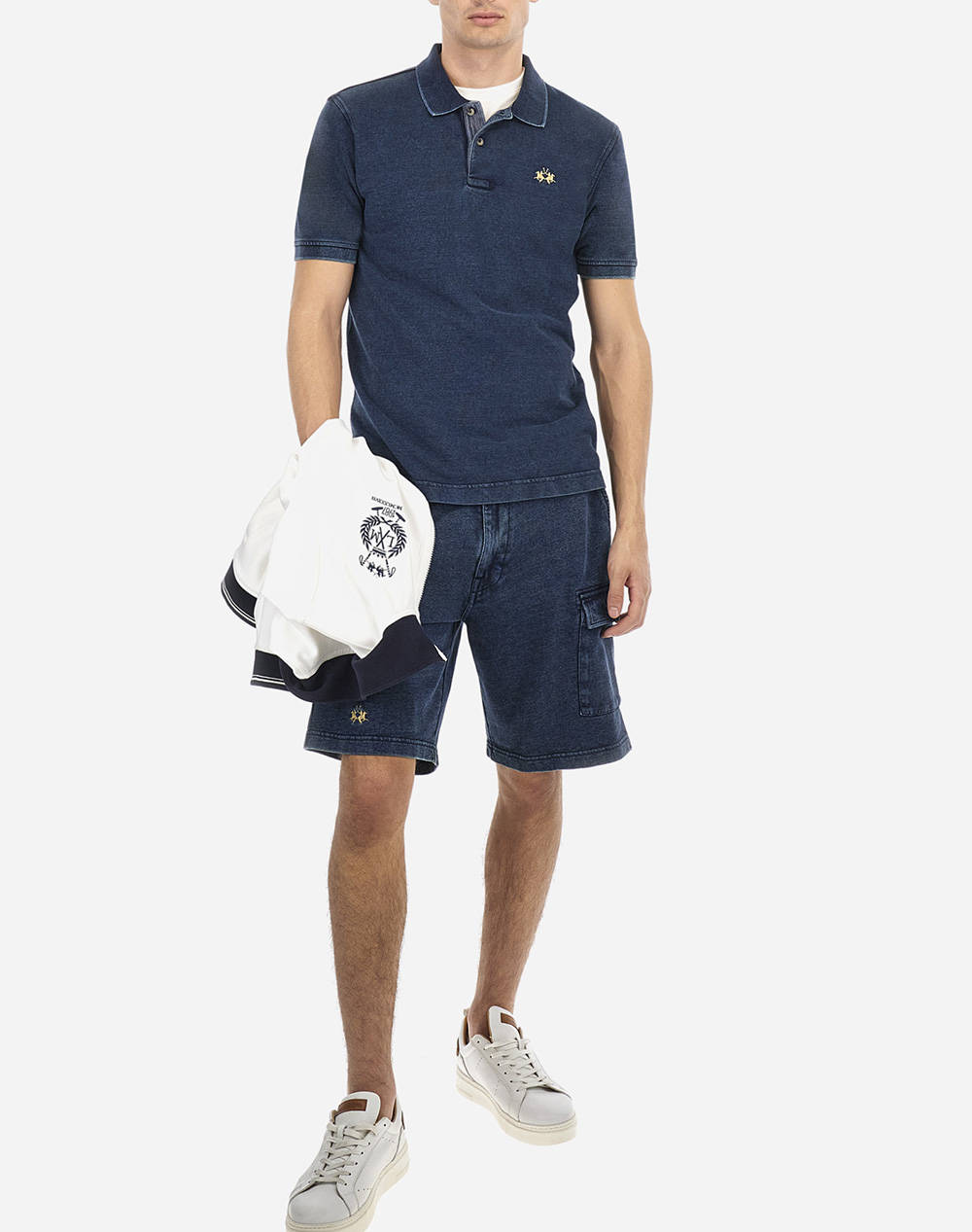 LA MARTINA ТЕНИСКА POLO KM MAN S/S POLO INDIGO PIQUET