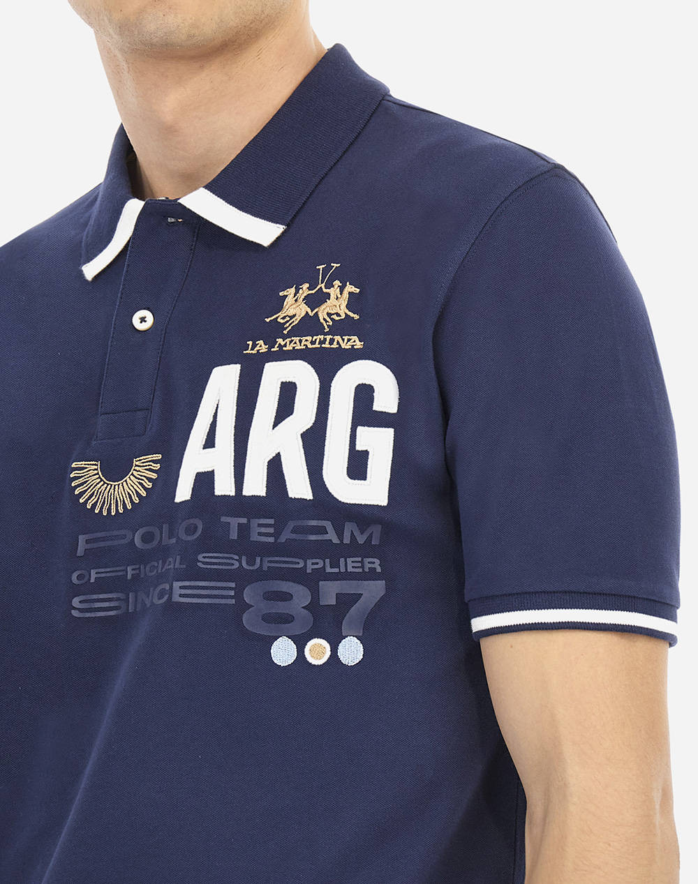 LA MARTINA ТЕНИСКА POLO KM MAN S/S POLO PIQUET STRETCH