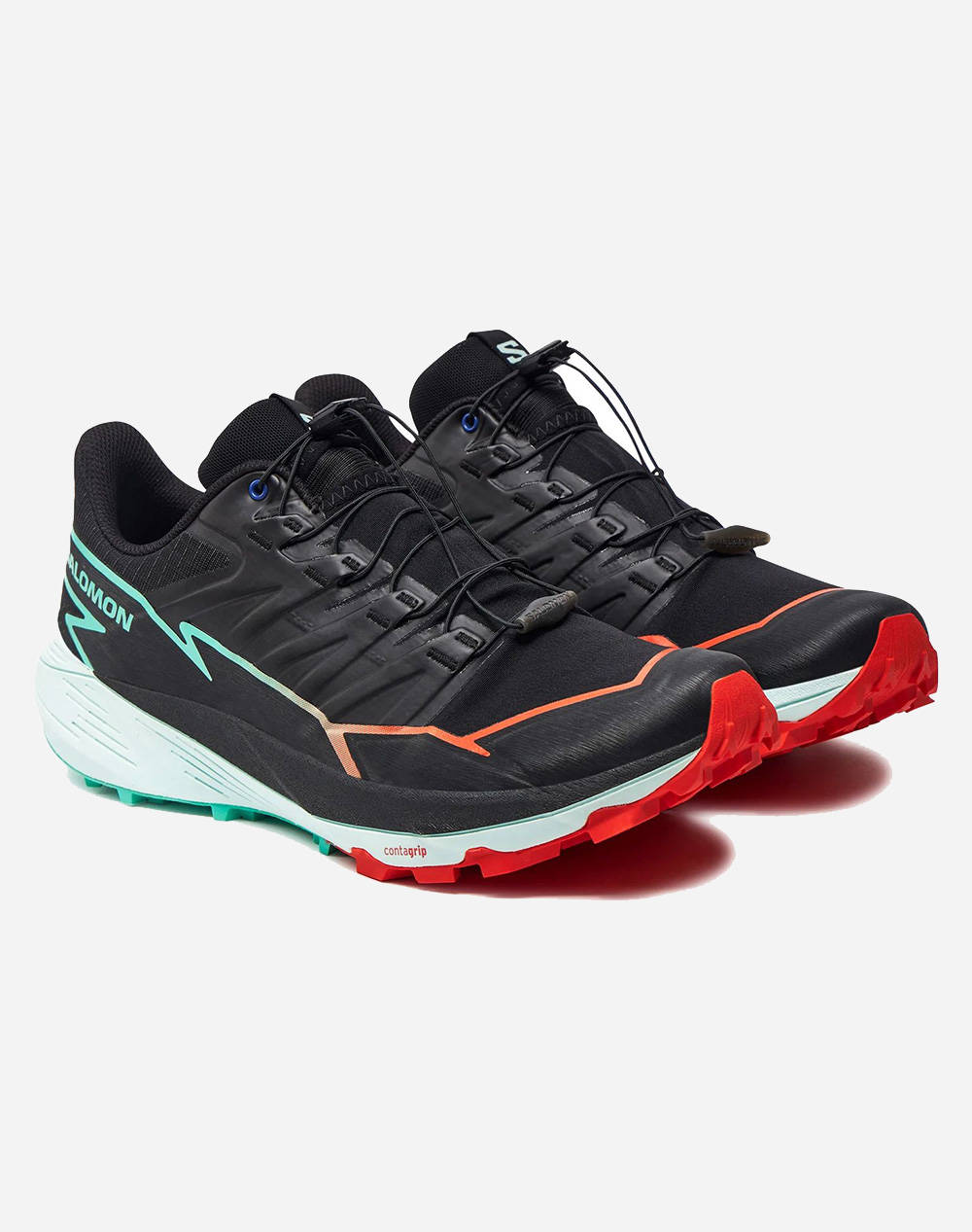 SALOMON TRAIL RUNNING - CROSS THUNDERCROSS BLACK / CHERRY TOMATO / ELECTRIC GREEN MENS SHOE