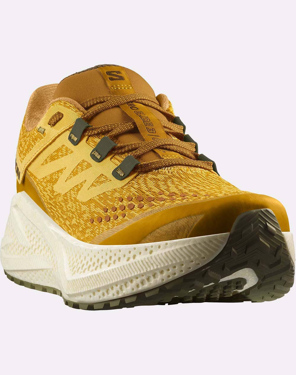 SALOMON GRAVEL RUNNING - AERO AERO GLIDE 3 GRVL SPICY MUSTARD / VANILLA ICE / DEEP LICHEN GREEN MENS SHOE