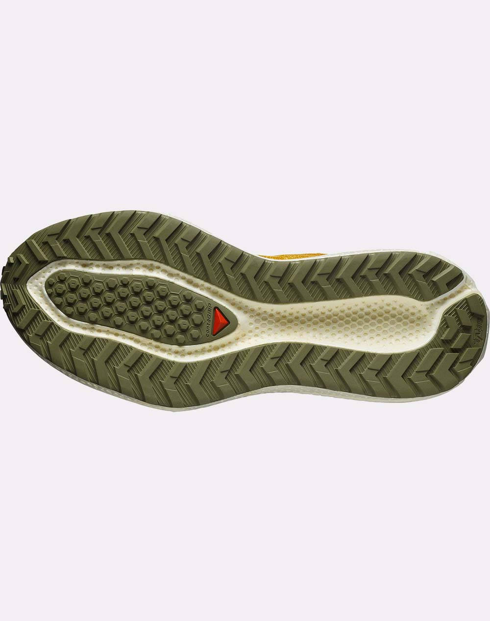 SALOMON GRAVEL RUNNING - AERO AERO GLIDE 3 GRVL SPICY MUSTARD / VANILLA ICE / DEEP LICHEN GREEN MENS SHOE