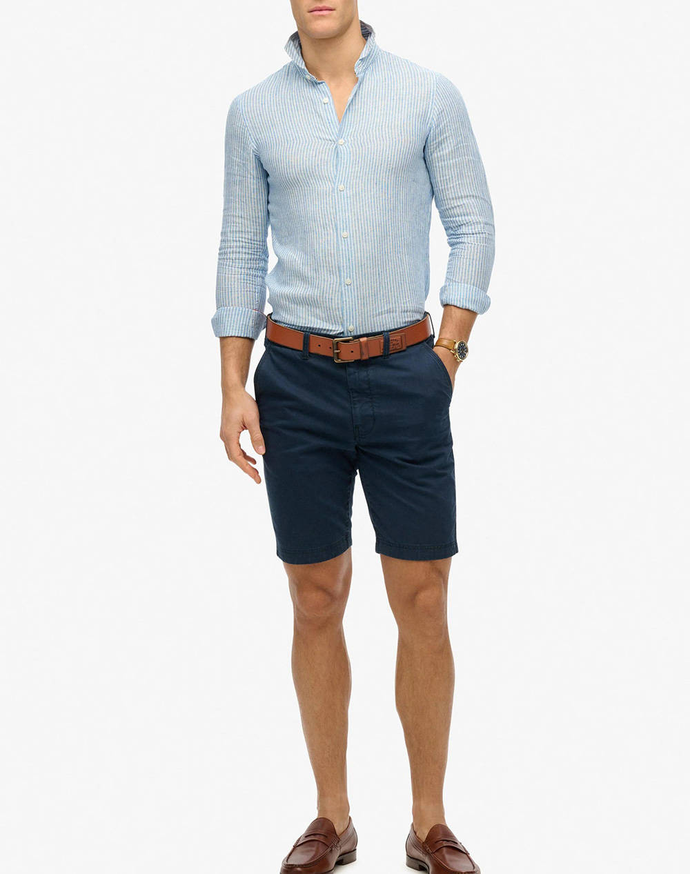 SUPERDRY D2 STUD VACATION L/S LINEN SHIRT МЪЖКА РИЗА