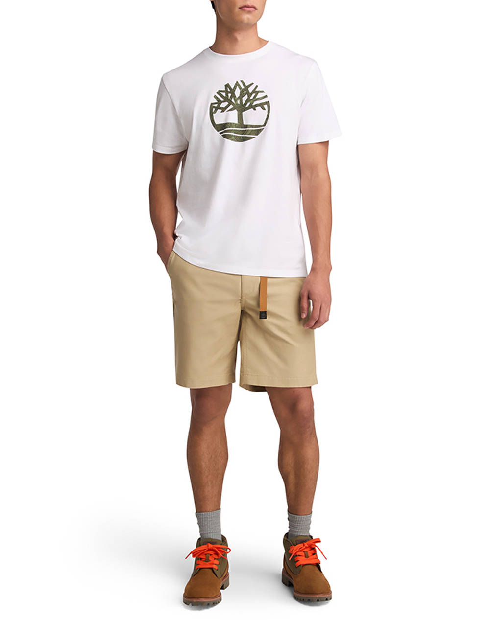 TIMBERLAND Camo Tree Logo Short Sleeve Tee