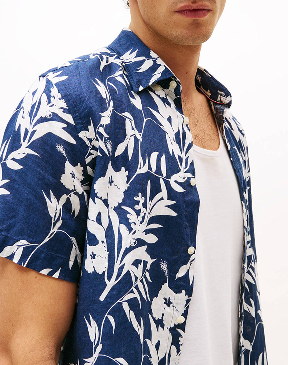 TOMMY HILFIGER LINEN TROPICAL PRT SS RF SHIRT