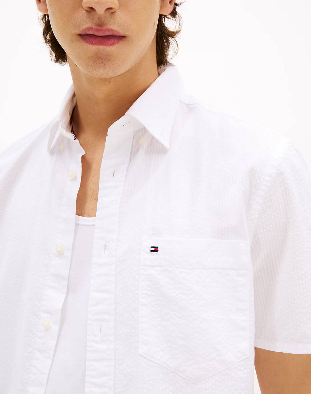 TOMMY HILFIGER SEERSUCKER SOLID SS RF SHIRT