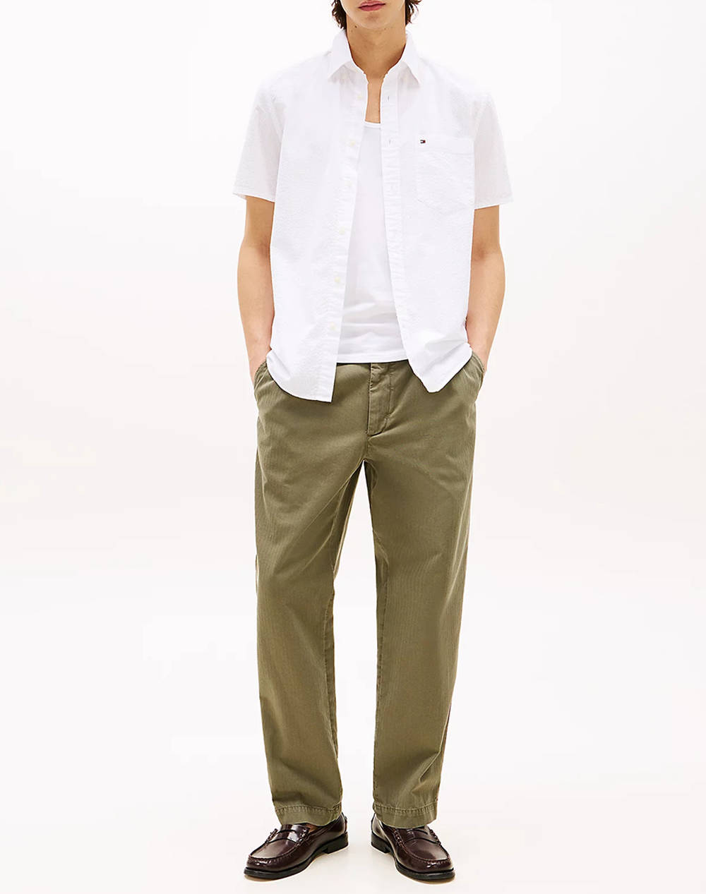 TOMMY HILFIGER SEERSUCKER SOLID SS RF SHIRT
